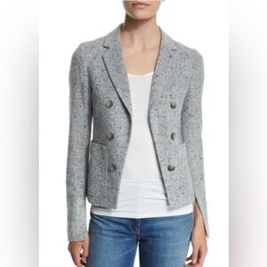 NEW THEORY Jonita K Parkdale Double-breasted Jacket, Light Gray Size 2